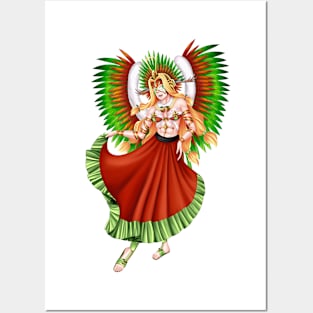 Christmas Quetzalcoatl Skirt Tecnica Mask Posters and Art